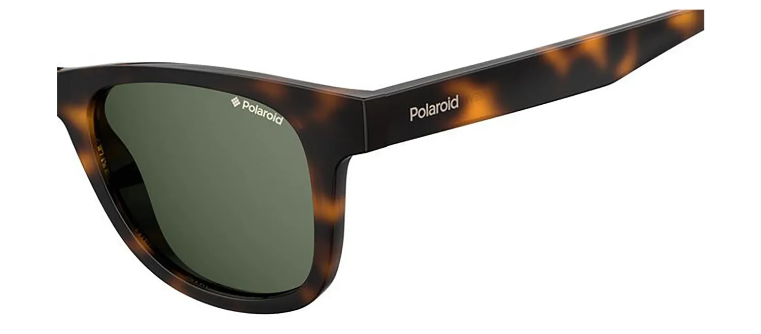 Polaroid PLD 1016/S/NEW 086_UC Square Plastic Havana Sunglasses with Green Polarized Lens