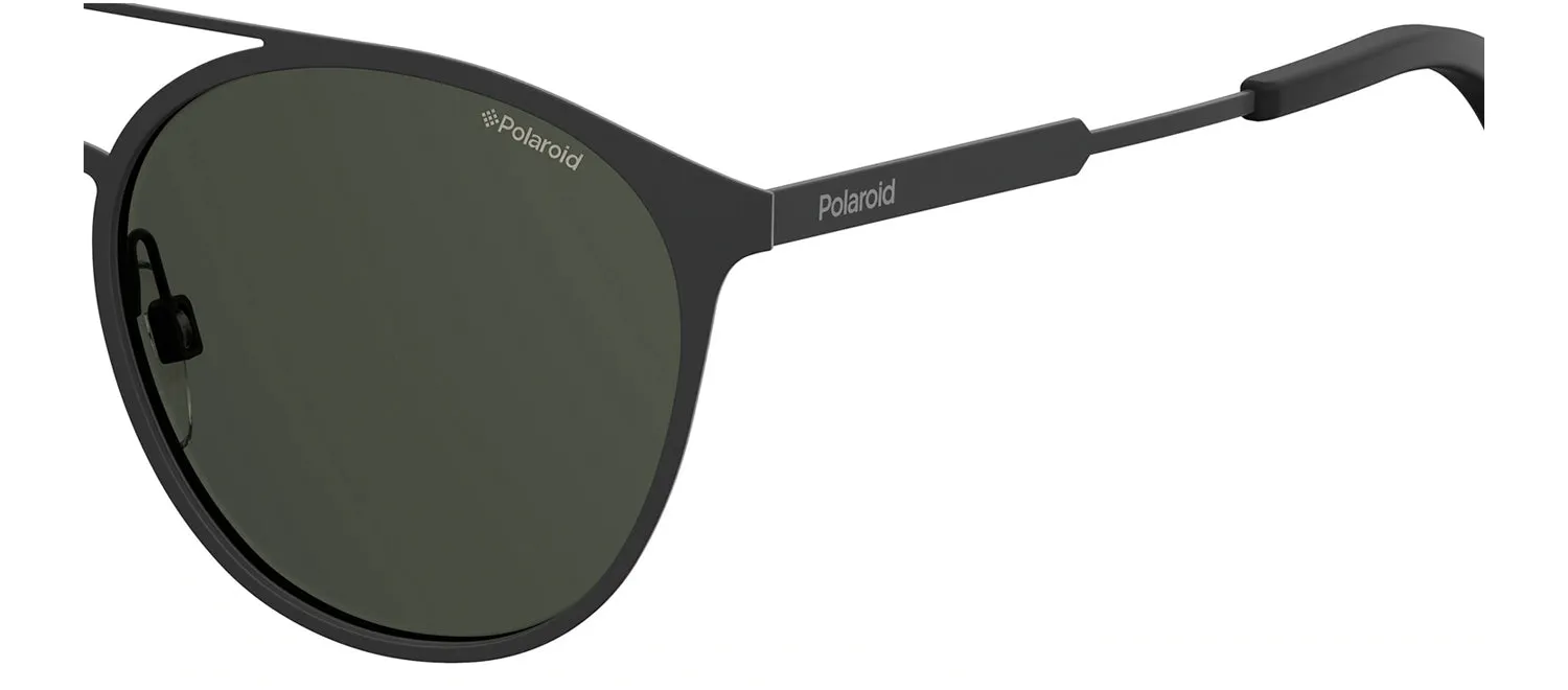 Polaroid PLD 2052/S 807_M9 Round Metal Black Sunglasses with Grey Polarized Lens