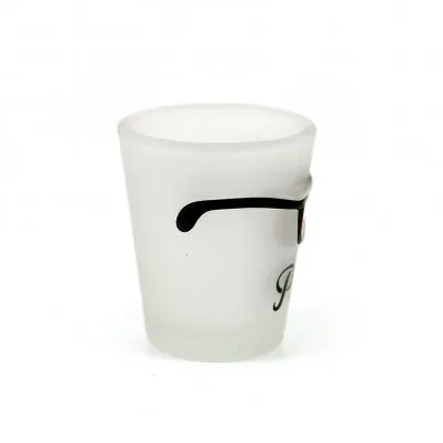 Polska Red & White Eyeglass Frosted Shot Glass