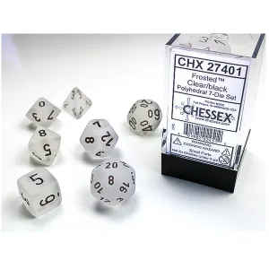 Poly 7 Set: Frosted Clear/black