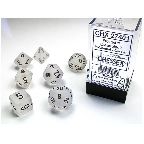 Poly 7 Set: Frosted Clear/black