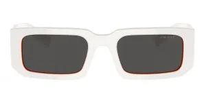Prada PR 06YS 17M5S0 Rectangle Plastic White Sunglasses with Grey Lens