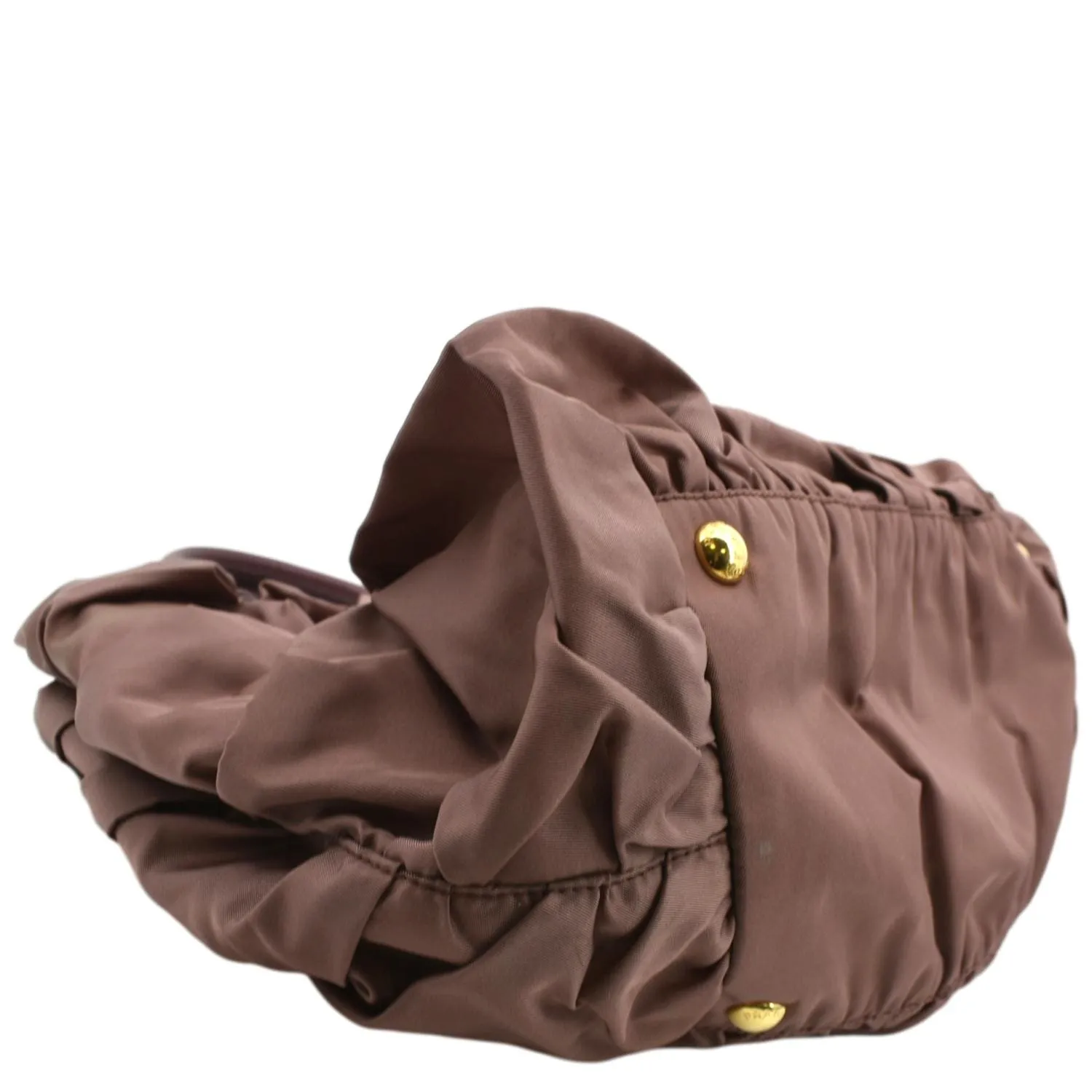 PRADA Tessuto Origami Pleated Ruffled Nylon Tote Bag Antico