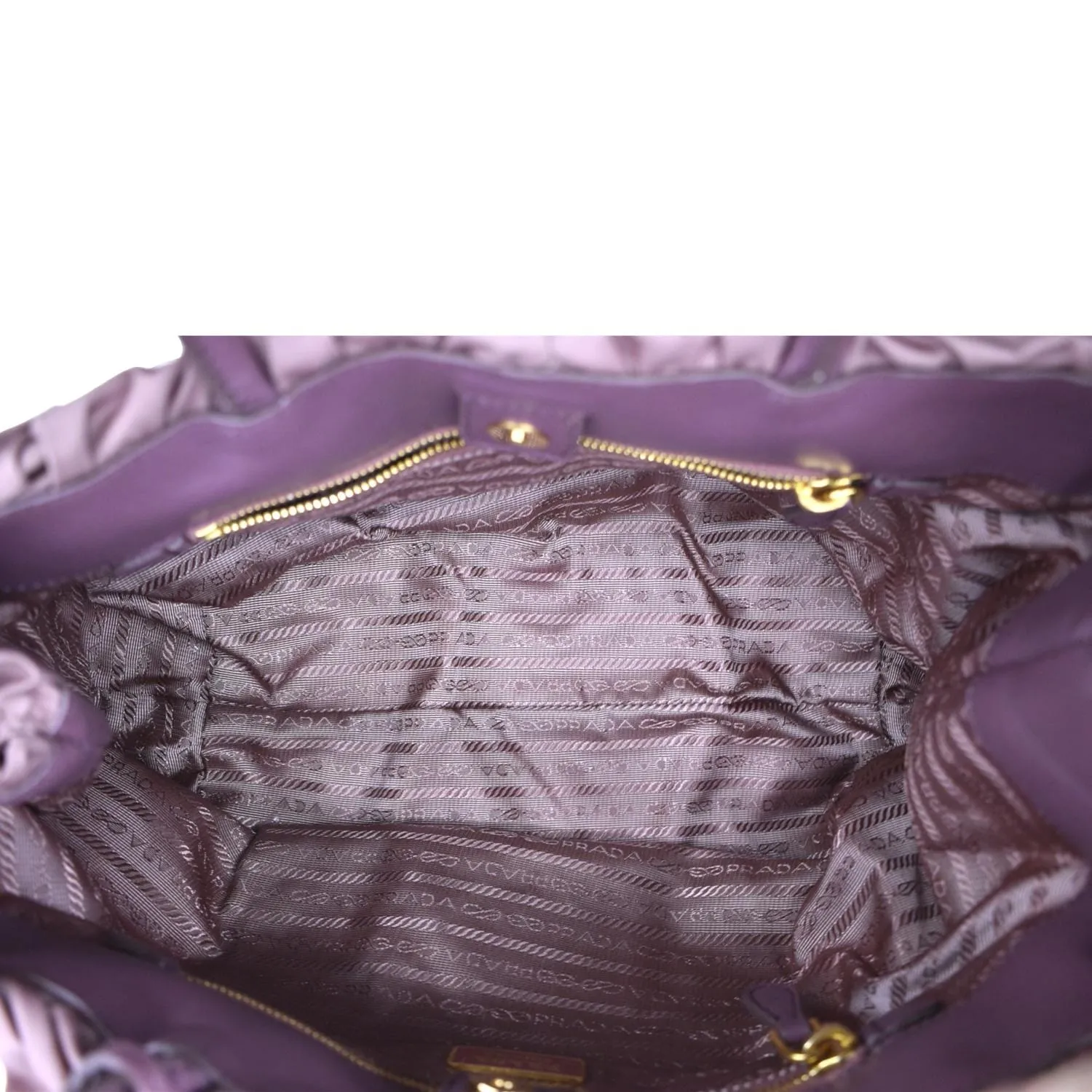 PRADA Tessuto Origami Pleated Ruffled Nylon Tote Bag Antico
