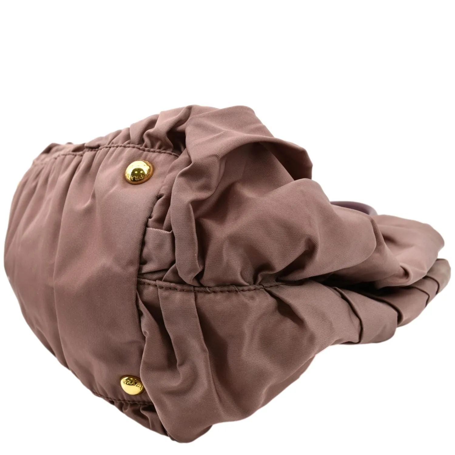 PRADA Tessuto Origami Pleated Ruffled Nylon Tote Bag Antico