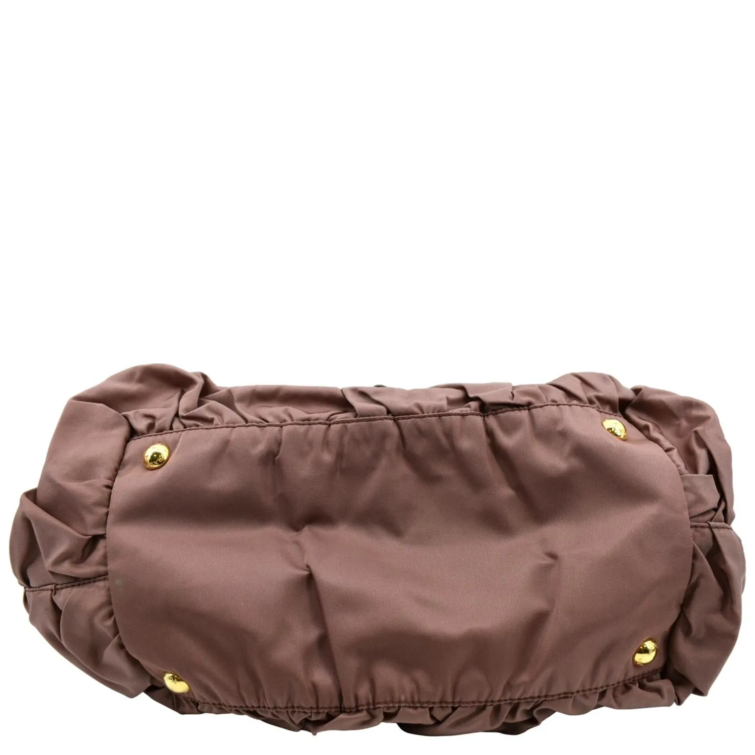 PRADA Tessuto Origami Pleated Ruffled Nylon Tote Bag Antico