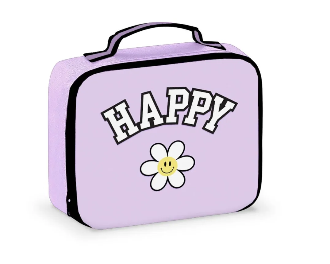 Purple Happy Insulated Lunch Box