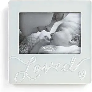 "Loved" Ceramic Baby Frame-Blue