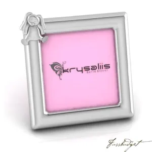 Rabbit Square Sterling Silver Baby Picture Frame