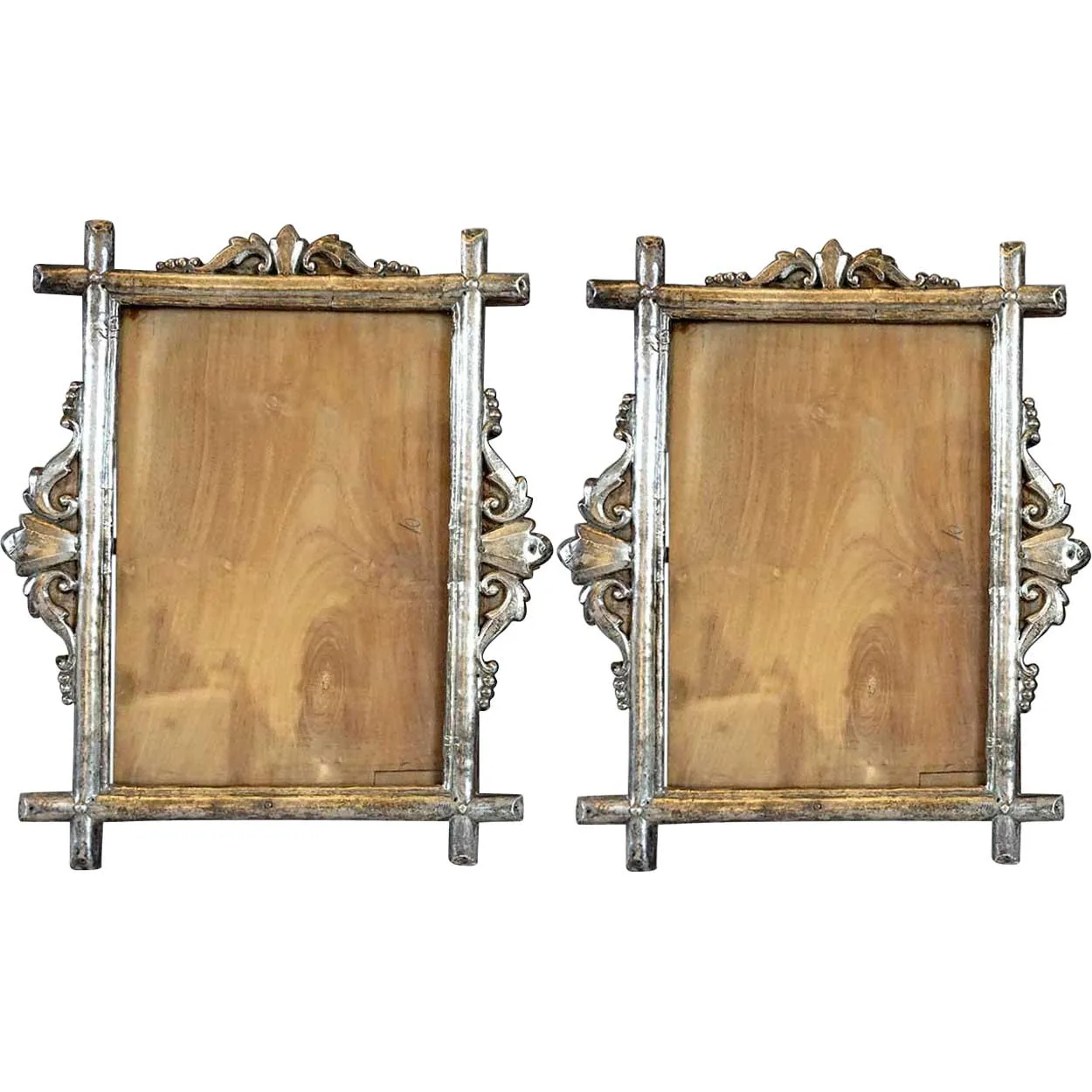 Rare Pair of Indo-Portuguese Silver Frames