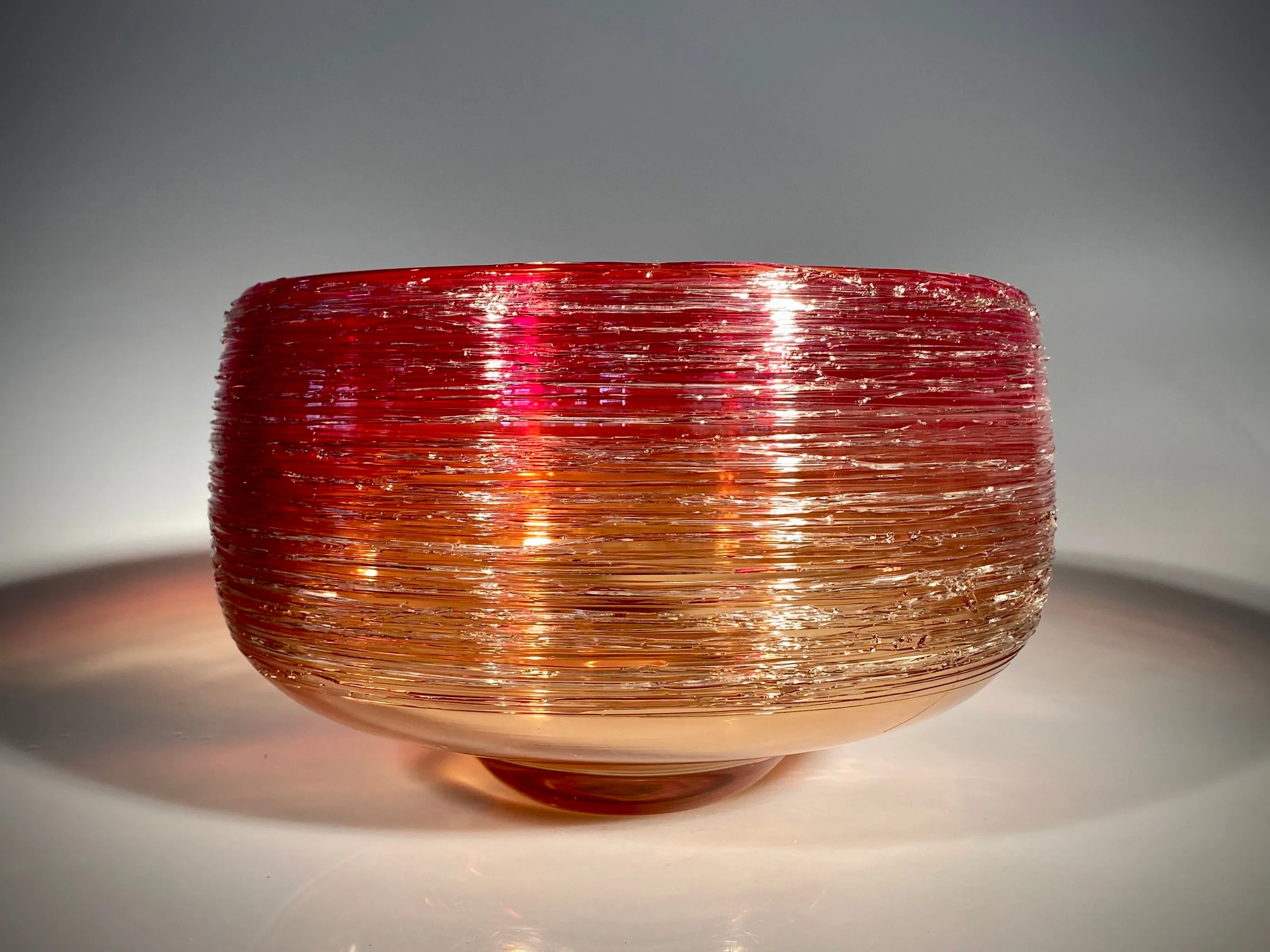 Red Fade Threaded Bowl