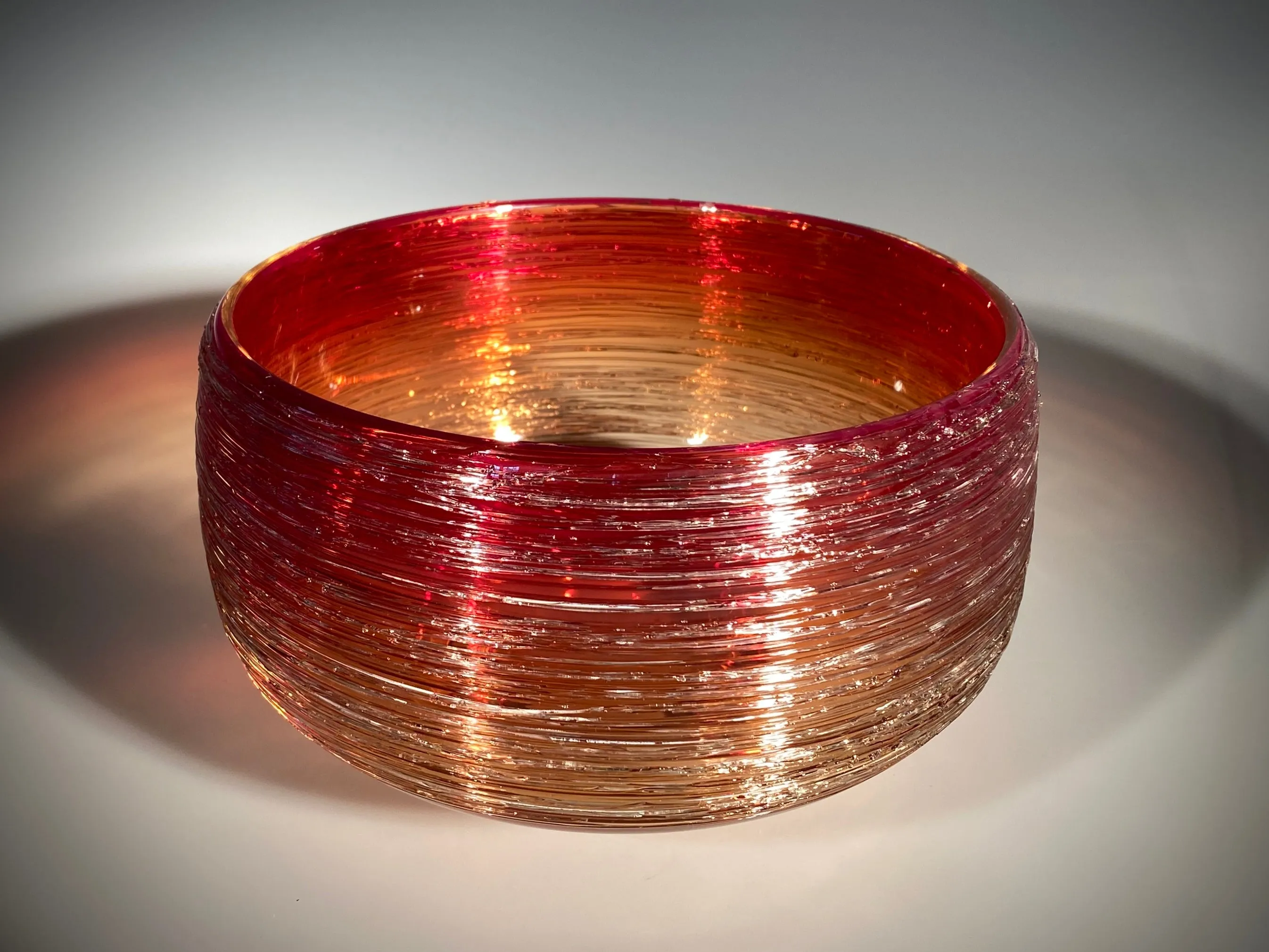 Red Fade Threaded Bowl