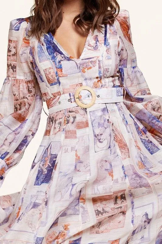 RENAISSANCE PRINT MAXI DRESS