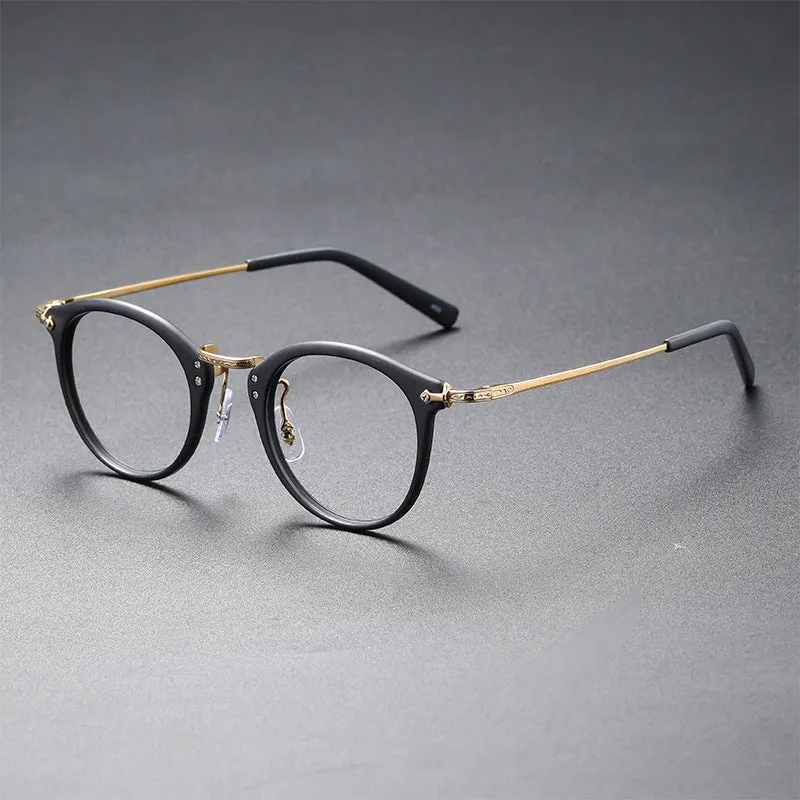Retro Full Rim Titanium Oval Glasses Frame GMS805