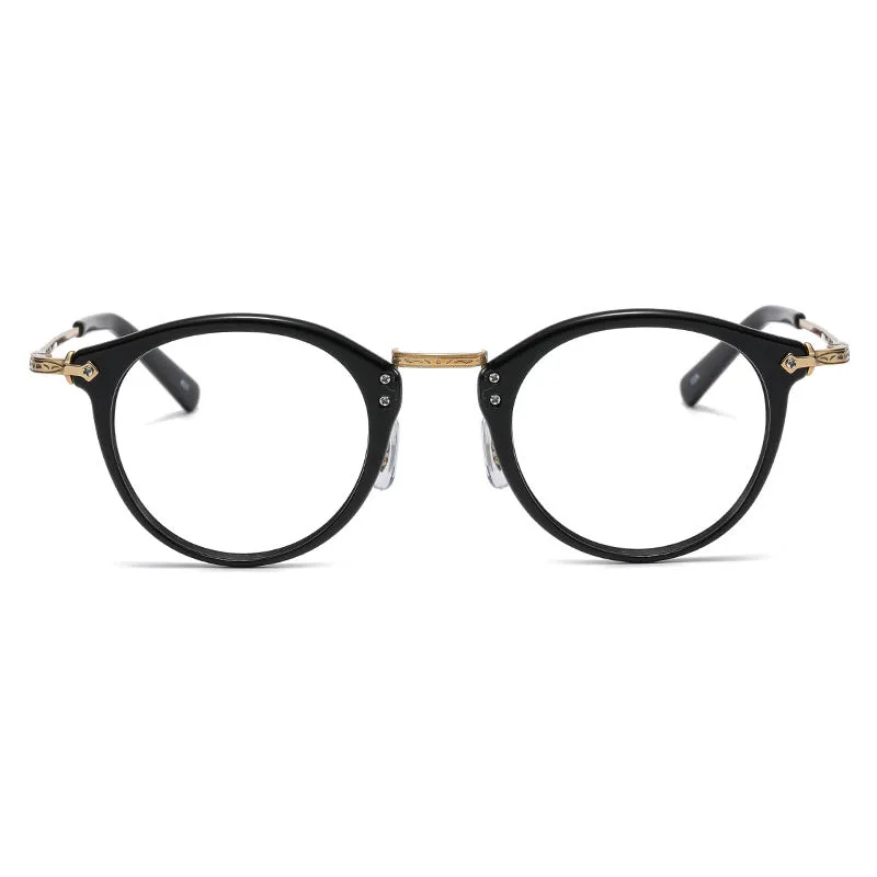 Retro Full Rim Titanium Oval Glasses Frame GMS805