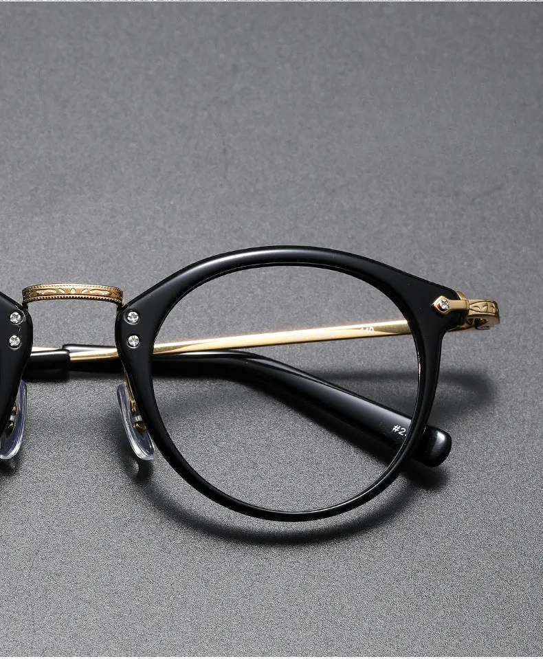 Retro Full Rim Titanium Oval Glasses Frame GMS805