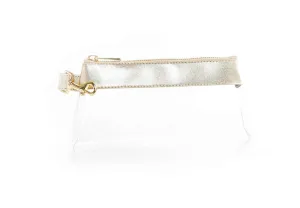 Rich Gold CLEAR Bag  -Leather Trim