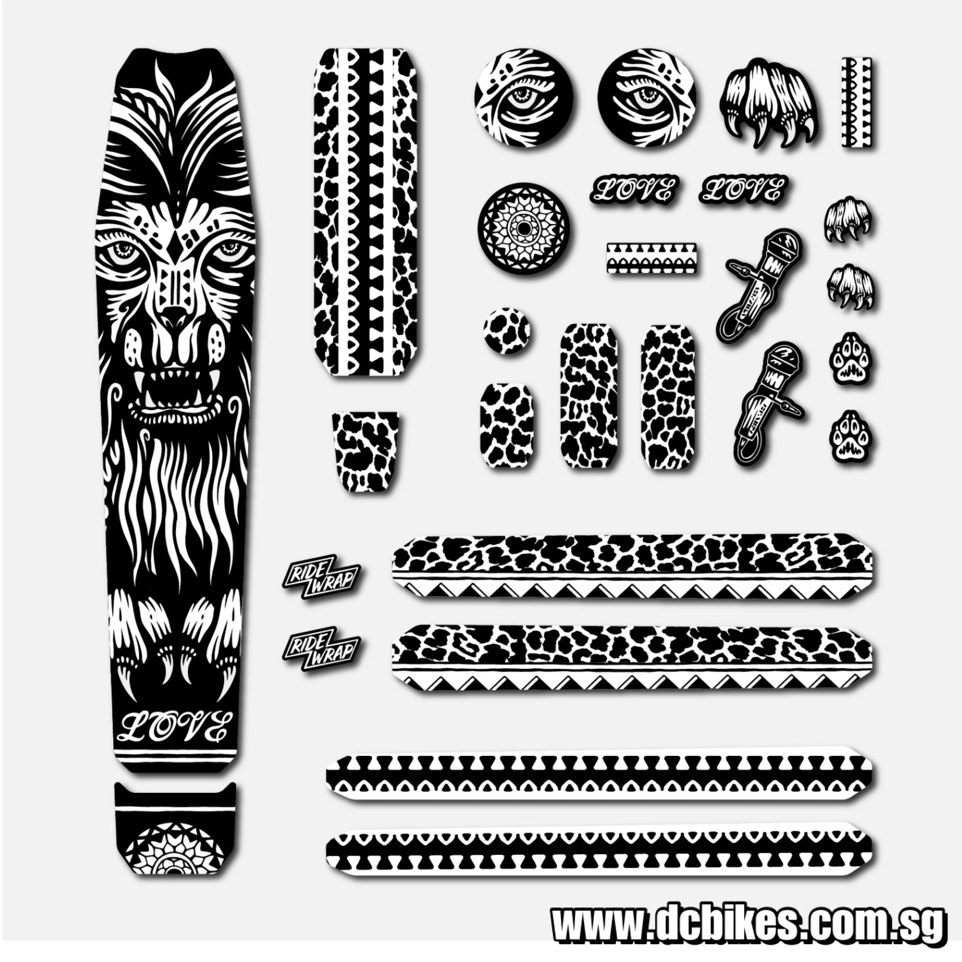 RideWrap 40% Creator Protection Covered Matt | Gloss Frame Universal Bicycle Decal Kit