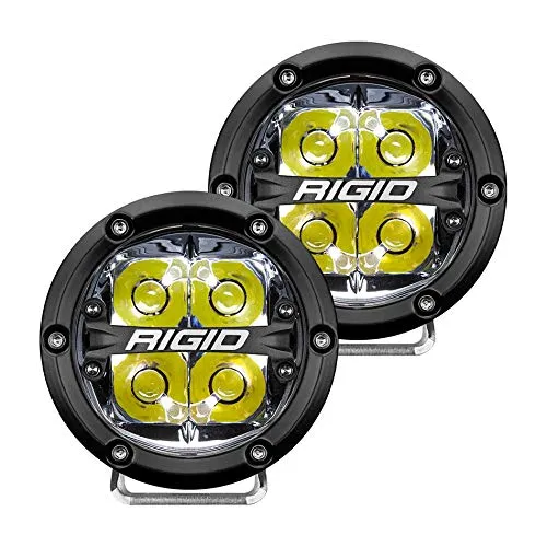 Rigid Industries 36113 360-Series LED Off-Road Light 4 in Spot Beam for High Speed 50 MPH Plus White Backlight Pair