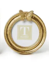 Round Golden Butterfly Photo Frame