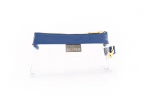 Royal Blue CLEAR Bag - Vegan Leather Trim