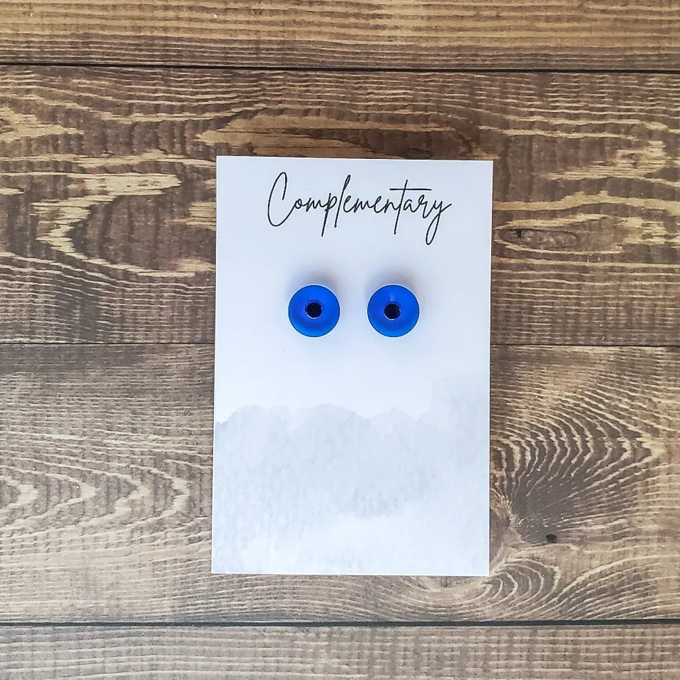 Royal Blue Flat Faced Circle Studs