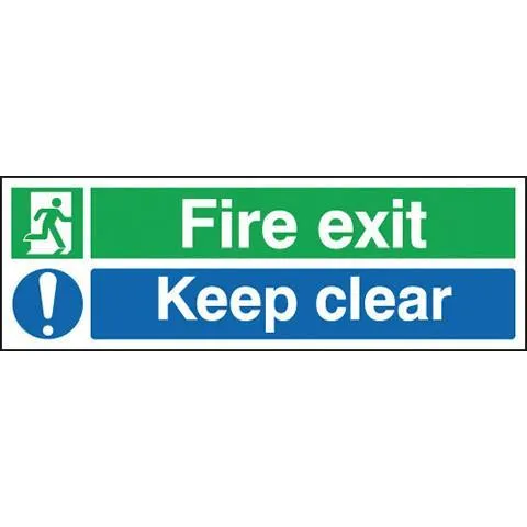 Safety Signs Fire Exit Keep Clear