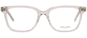 Saint Laurent SL M110O 008 Square Plastic Beige Eyeglasses with Clear Lens