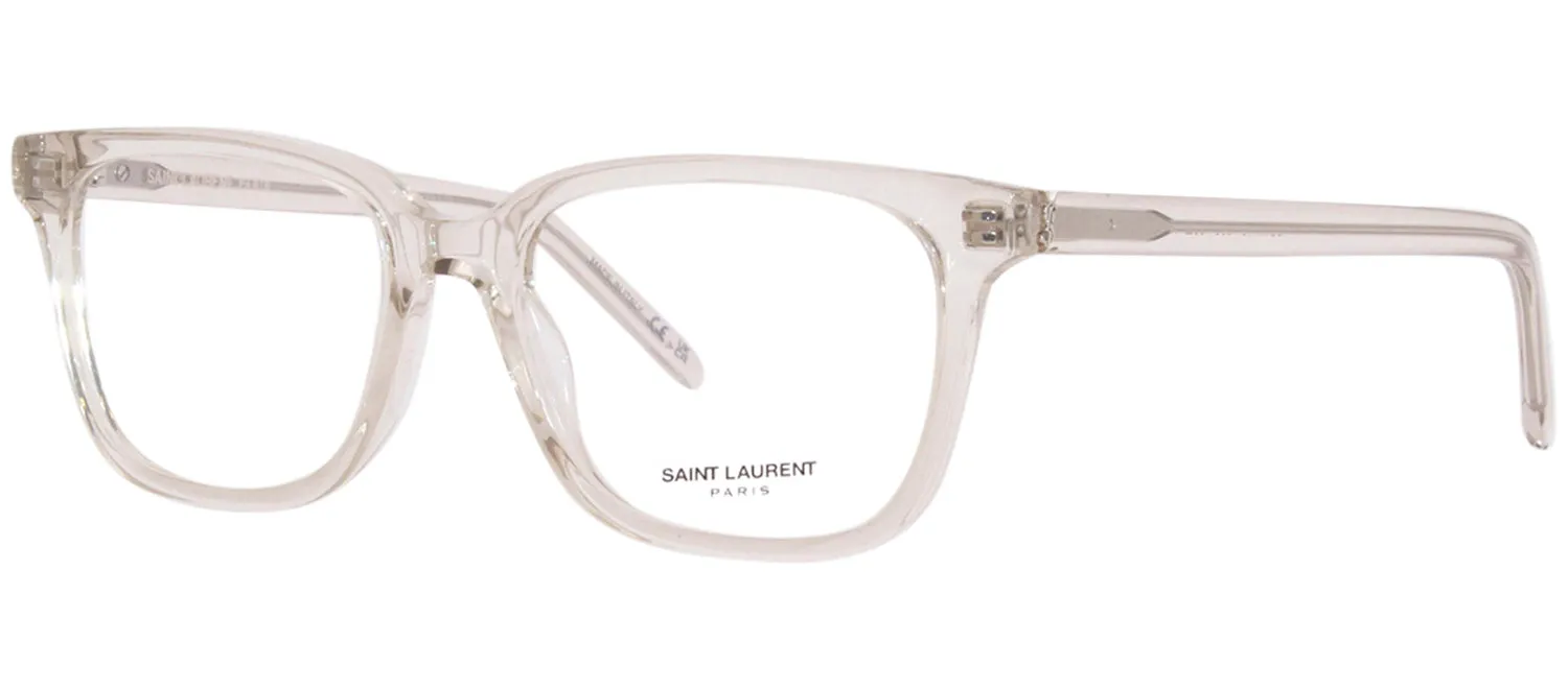 Saint Laurent SL M110O 008 Square Plastic Beige Eyeglasses with Clear Lens