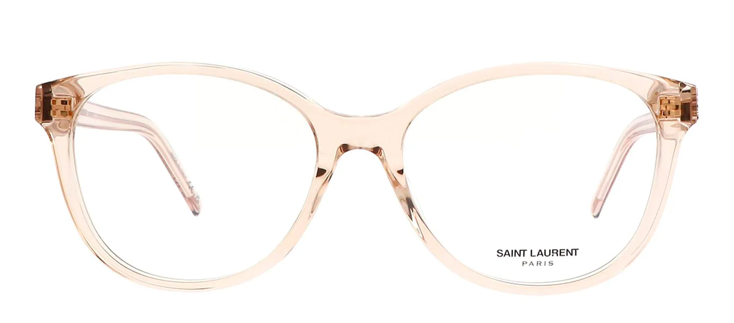 Saint Laurent SL M112O 003 Round Plastic Nude Eyeglasses with Clear Lens