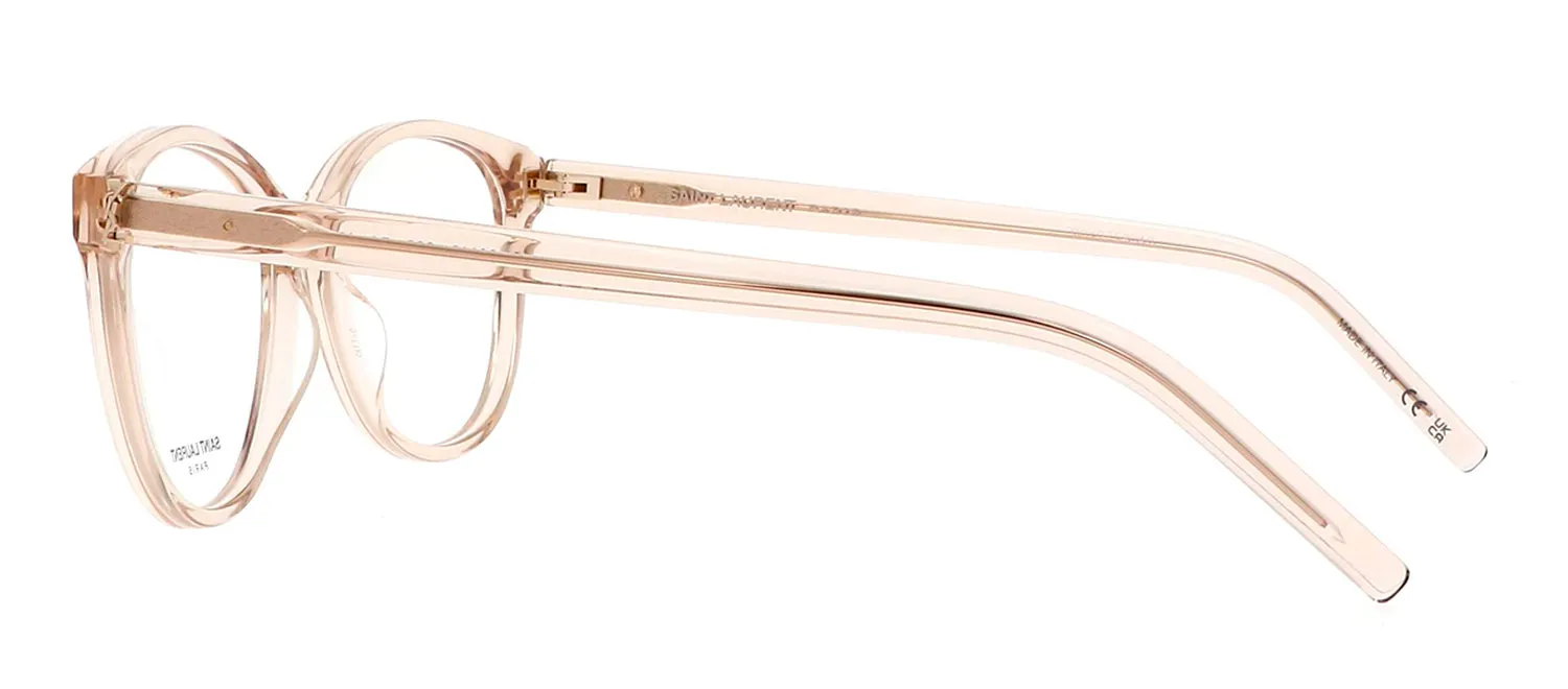 Saint Laurent SL M112O 003 Round Plastic Nude Eyeglasses with Clear Lens