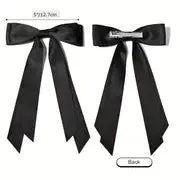 Satin Hair Ribbon Clip - 5.5"