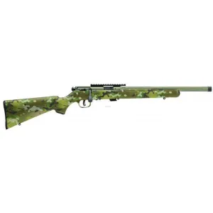 SAVAGE MARK II FV-SR BOLT ACTION RIFLE, 22 LR, 16.5" FLUTED BARREL, THREADED, BAZOOKA GREEN SYNTHETIC STOCK, 5 ROUNDS