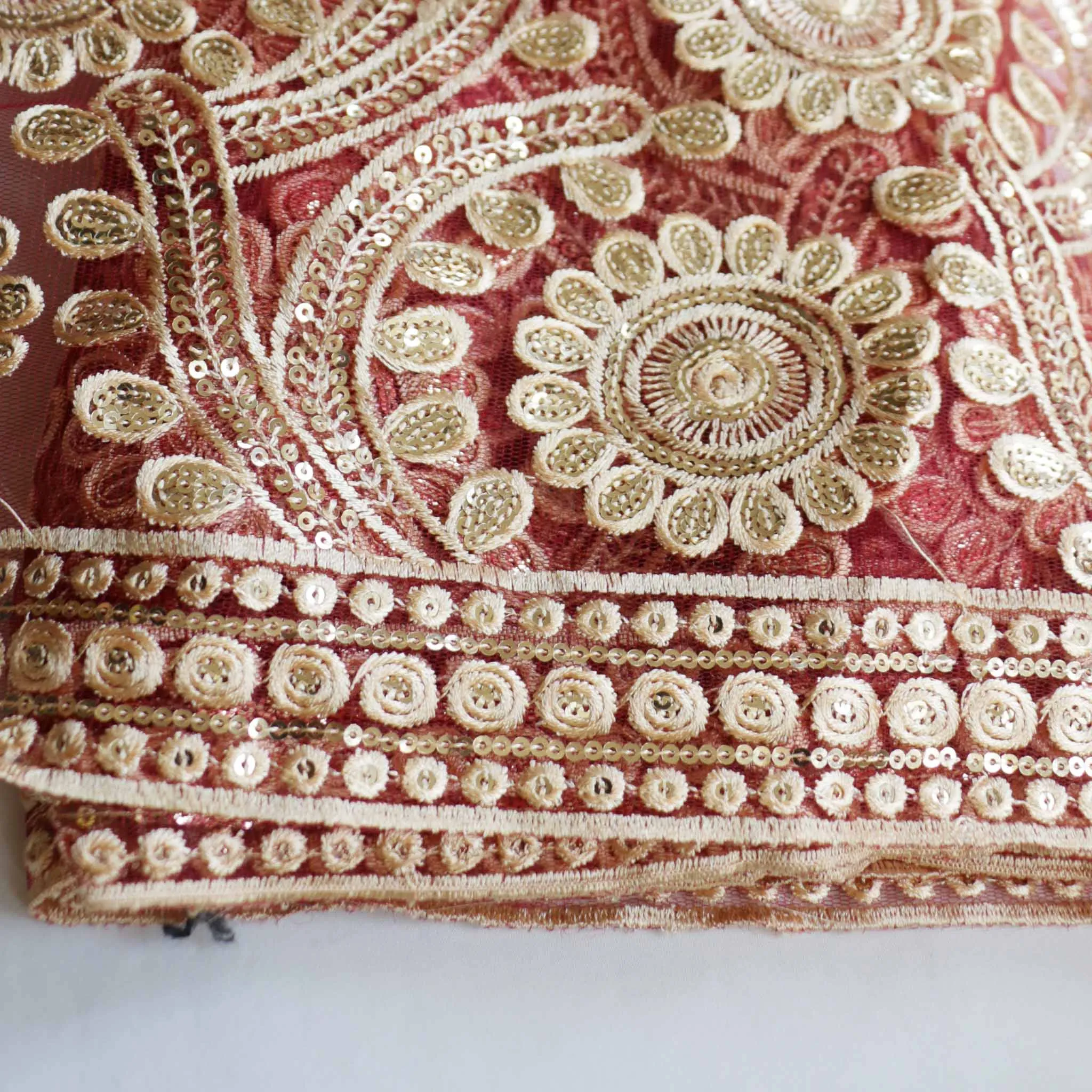 Sequin Tulle Fabric - Maroon or pink