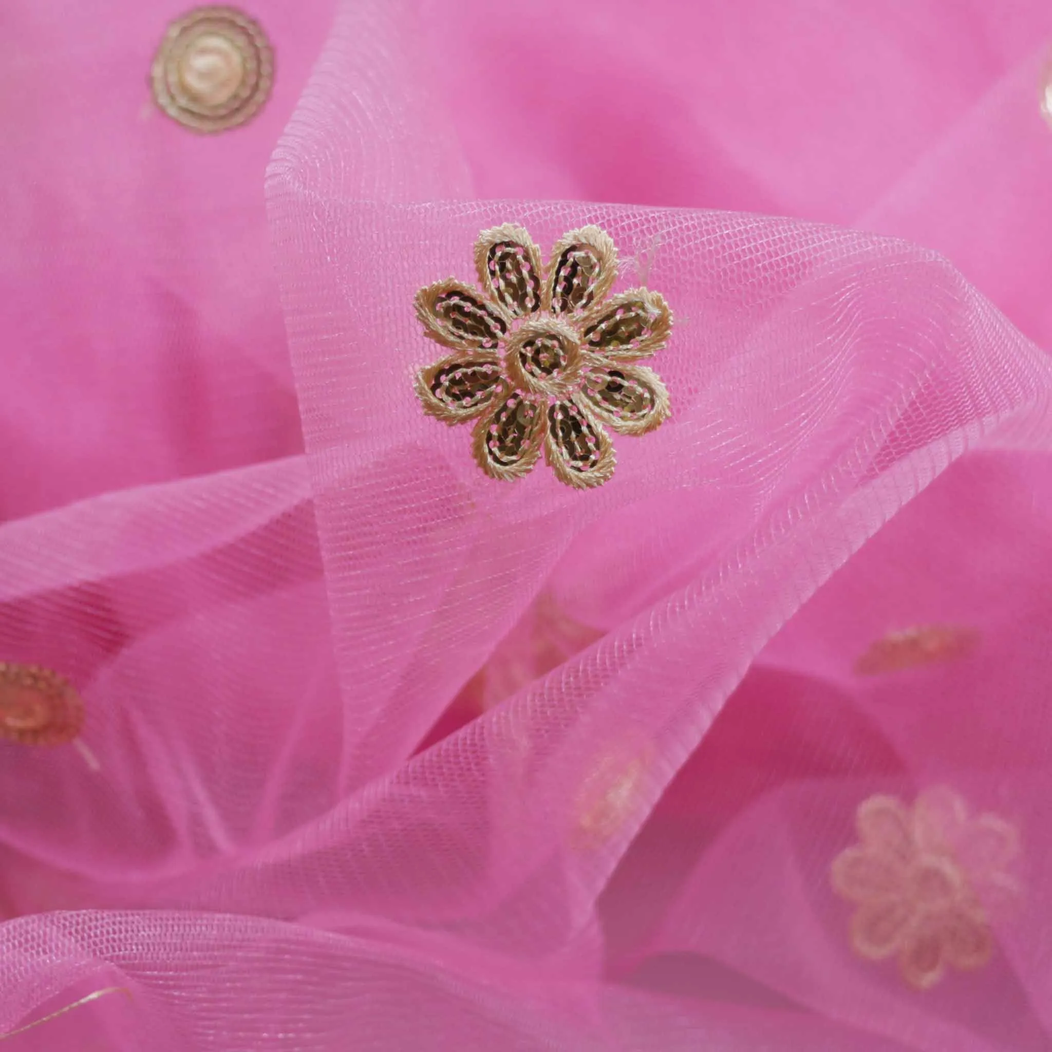Sequin Tulle Fabric - Maroon or pink