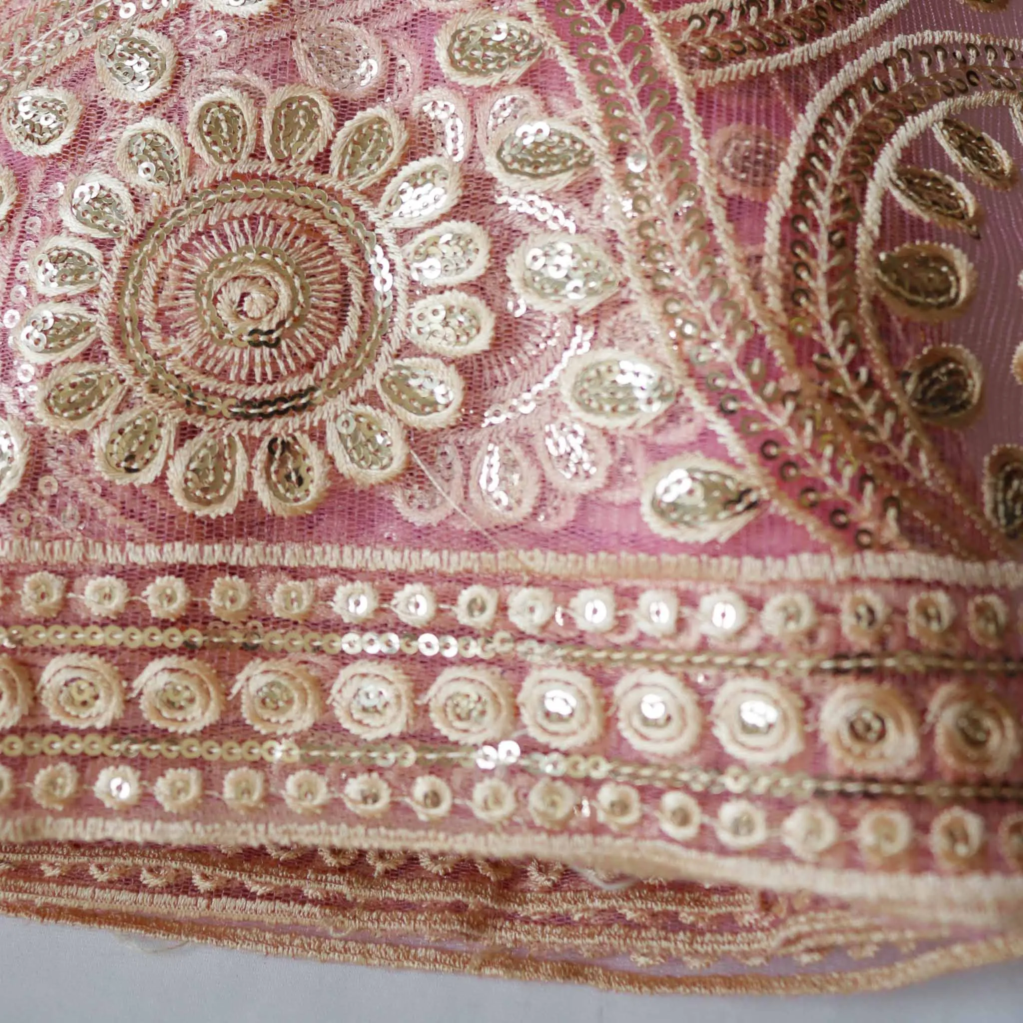 Sequin Tulle Fabric - Maroon or pink