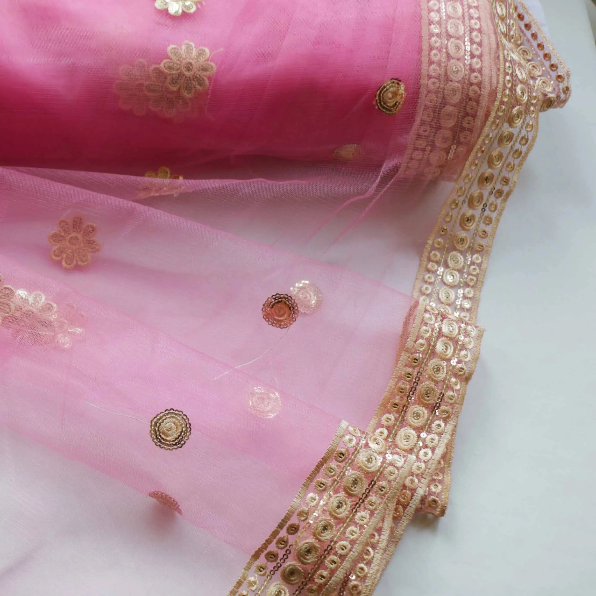 Sequin Tulle Fabric - Maroon or pink