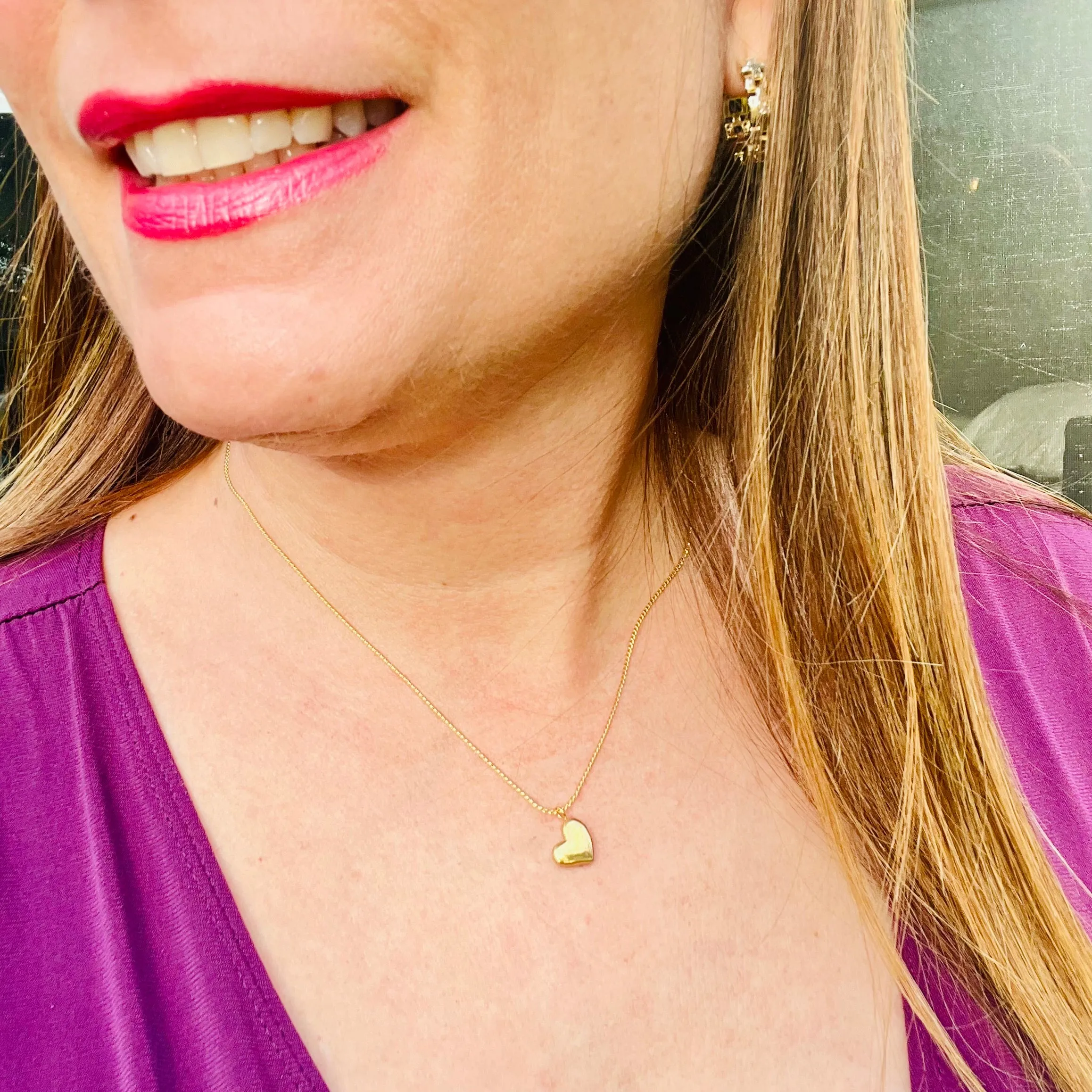 Sideways Dangling Heart Necklace