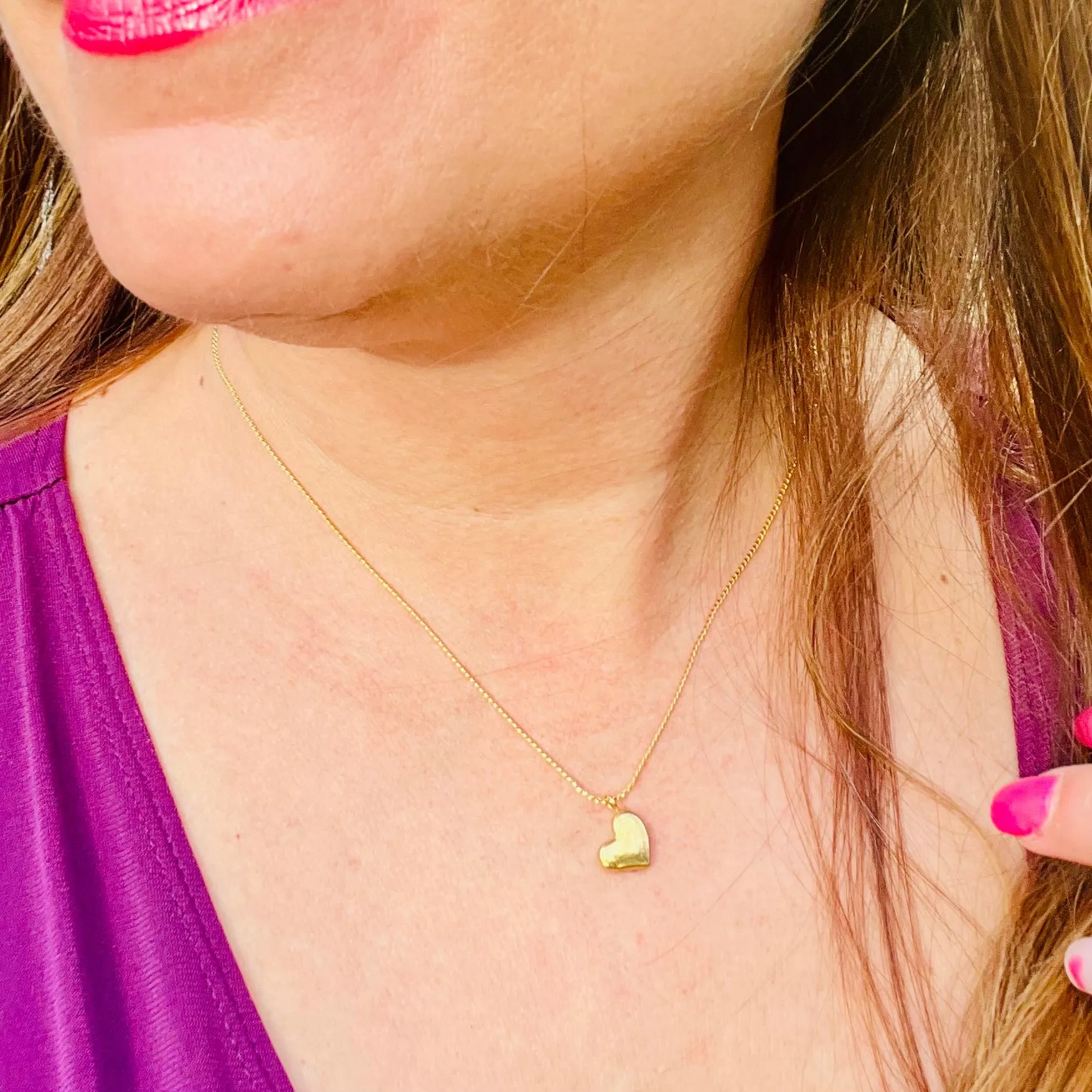 Sideways Dangling Heart Necklace