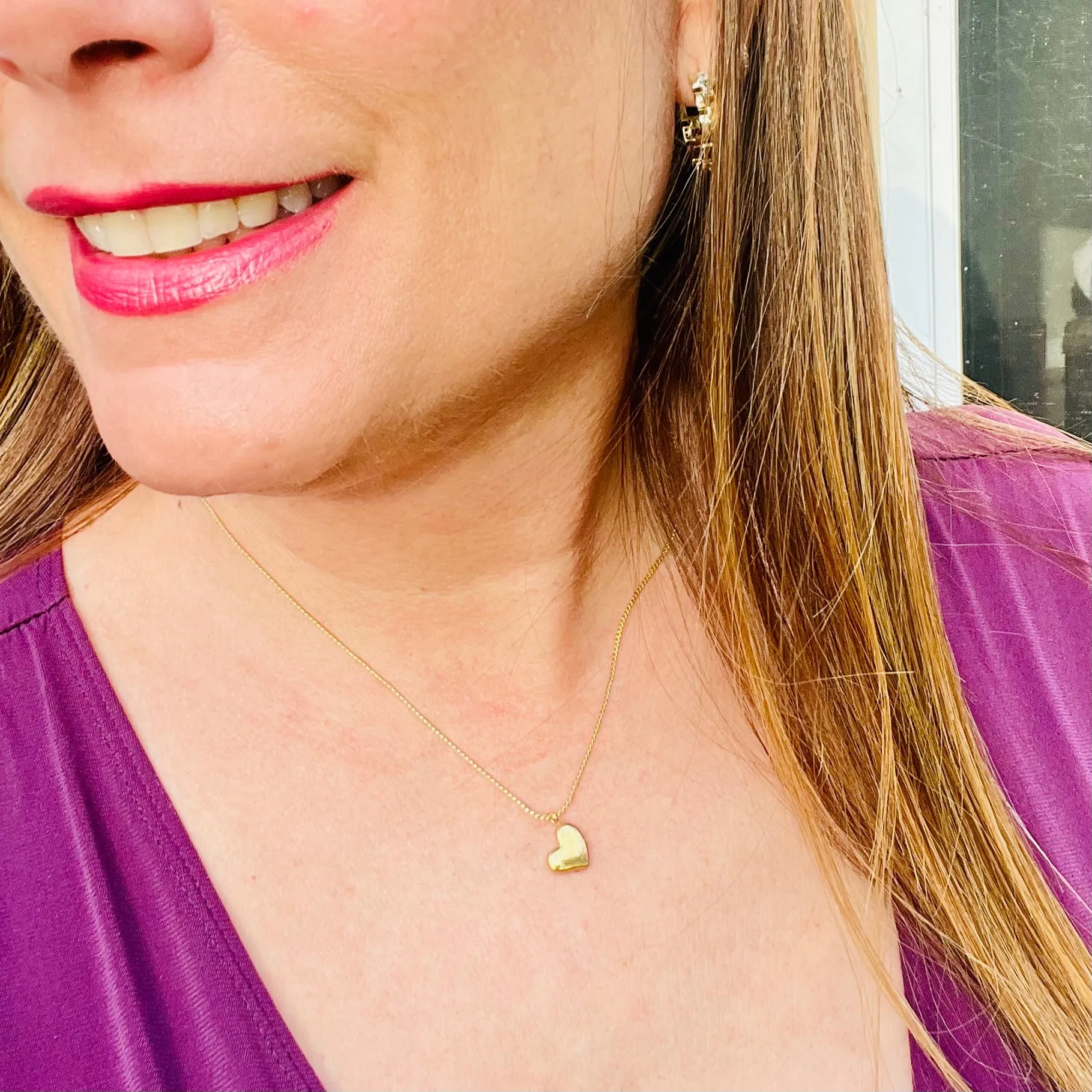 Sideways Dangling Heart Necklace