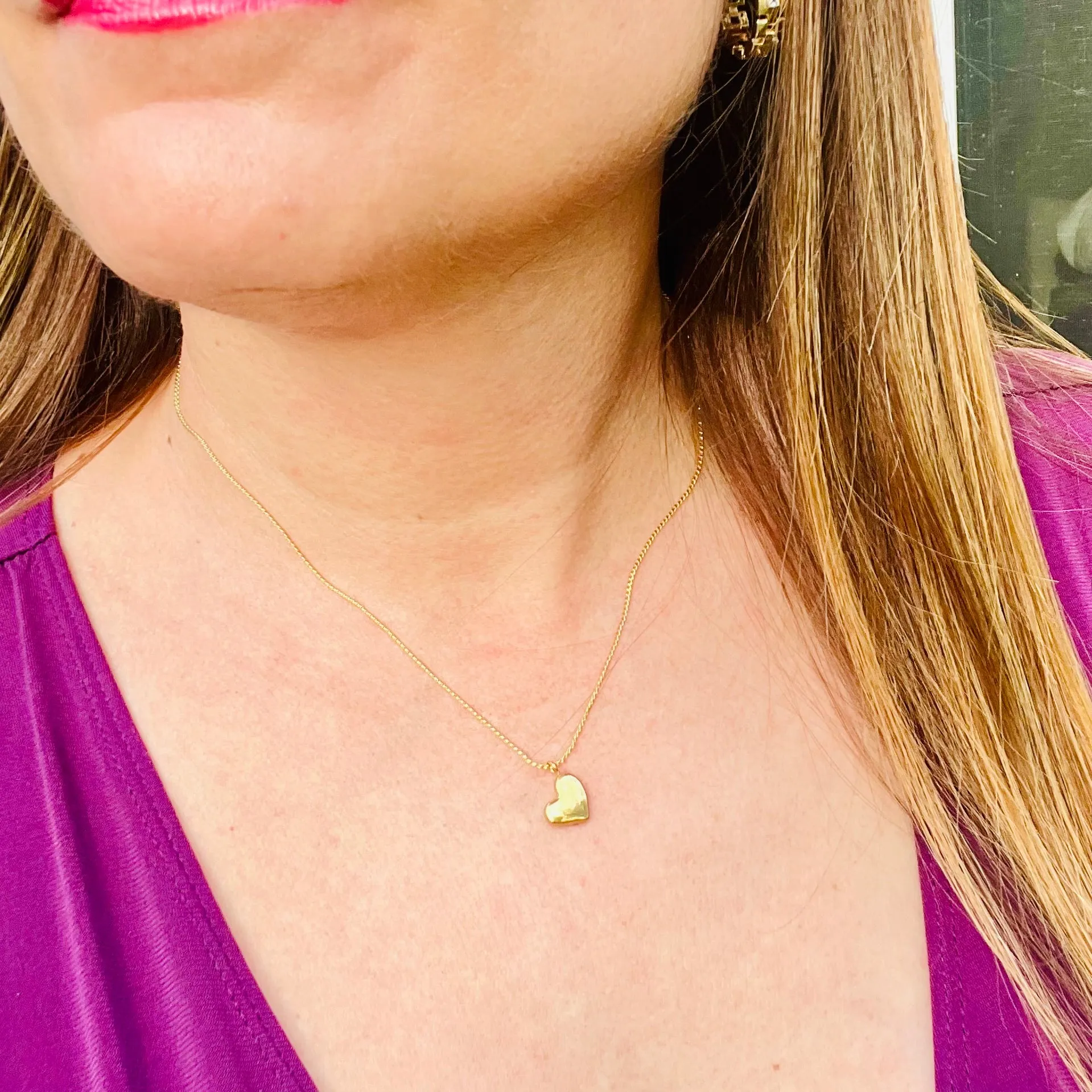 Sideways Dangling Heart Necklace
