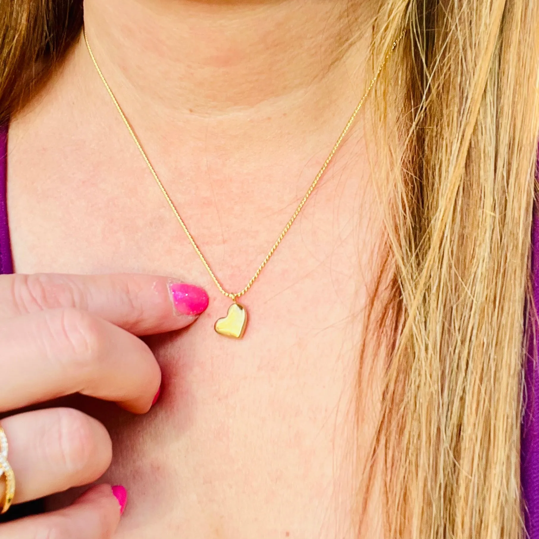 Sideways Dangling Heart Necklace