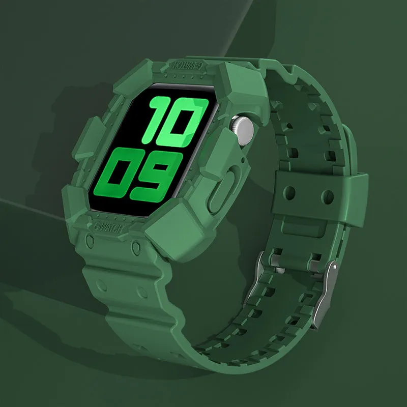 Silicone Creative Watch Case With Integrated Frosted Strap