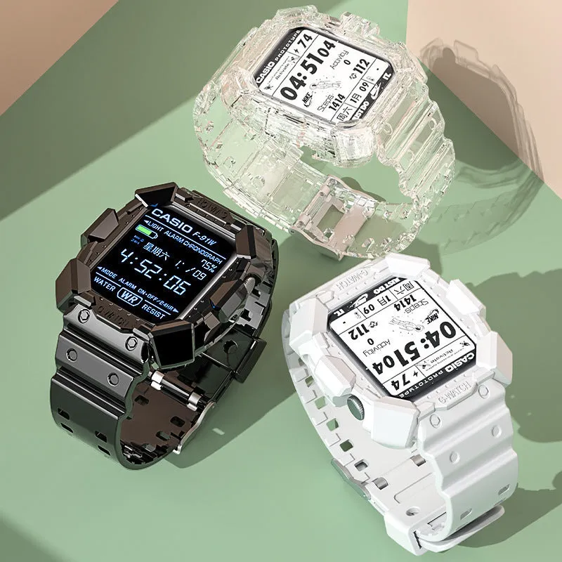 Silicone Creative Watch Case With Integrated Frosted Strap