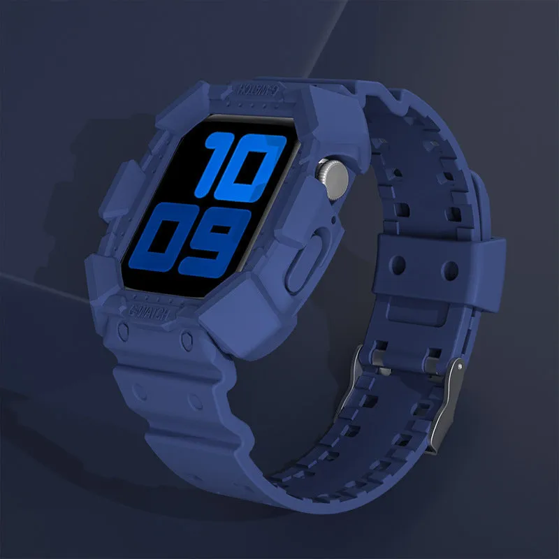 Silicone Creative Watch Case With Integrated Frosted Strap
