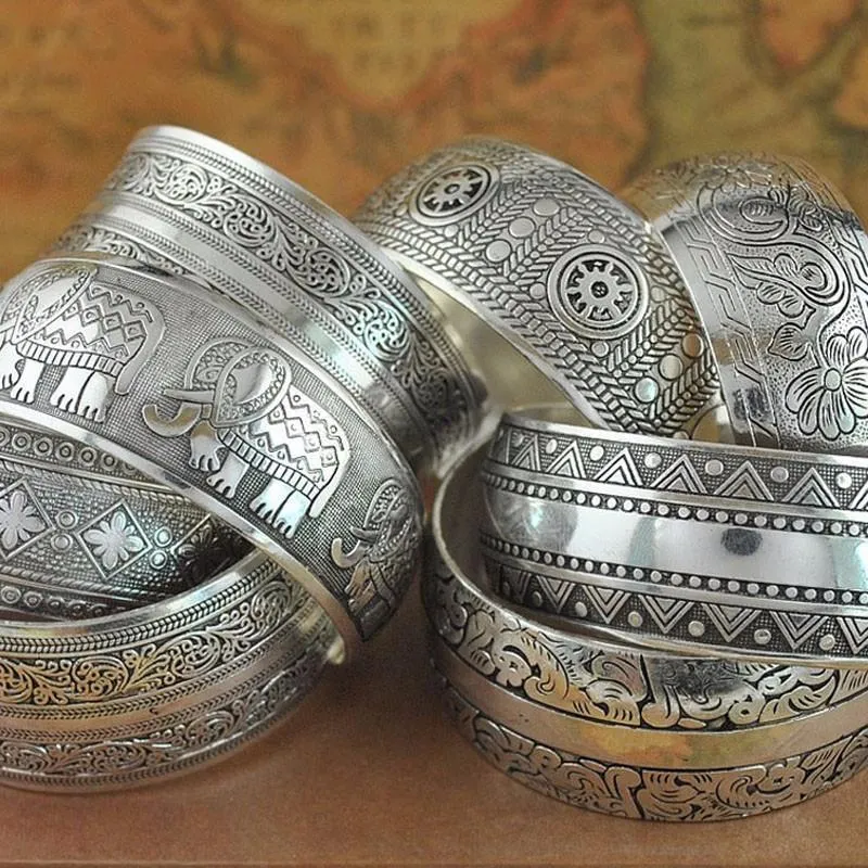 Silver Boho Cuff Bracelet