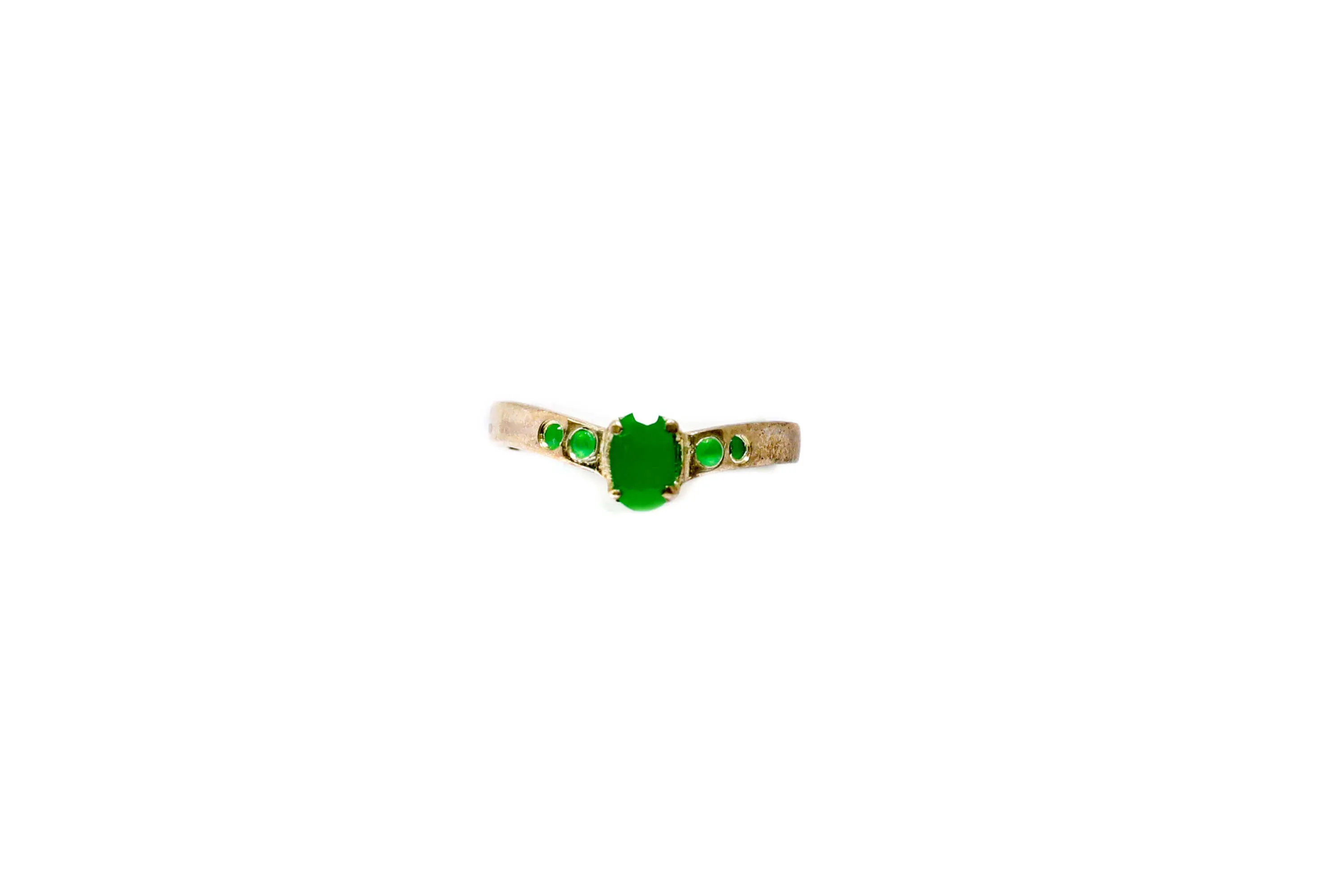 Simply Elegant Ring With Green Stones