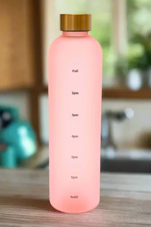Sip Still, Look Pretty 32 oz Translucent Water Bottle in Pink & Gold