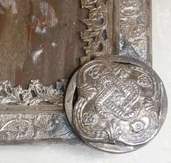 Small Indo-Portuguese Silver Mounted Wood Frame