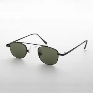 Small Square Aviator Sunglass Vintage with Silicone Wrap Nose Pad - Jasper
